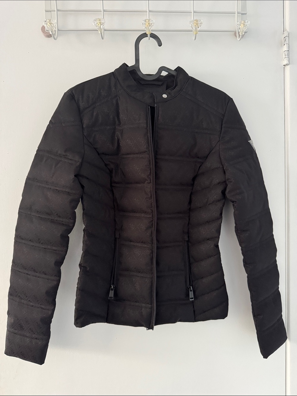 Guess Women's Black Slim Quilted Puffer Jacket